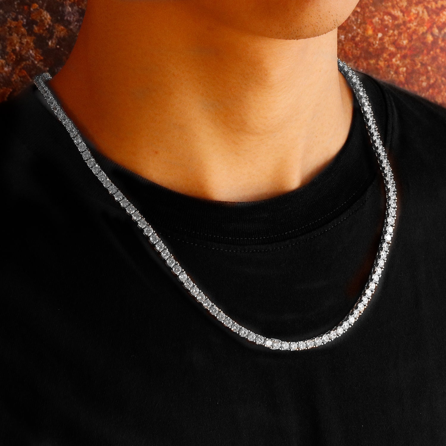 Single Row Diamond Chain Necklace - Gold & Rose Gold & White Gold TRIPOD JEWELRY