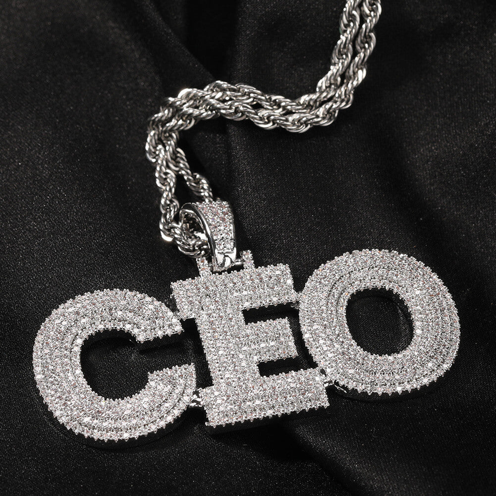 Micro Pave Custom Name Pendant Necklace For Men TRIPOD JEWELRY