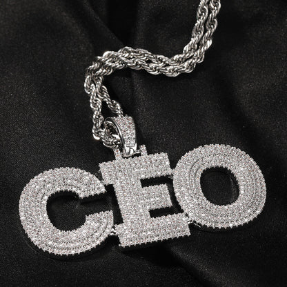 Micro Pave Custom Name Pendant Necklace For Men TRIPOD JEWELRY