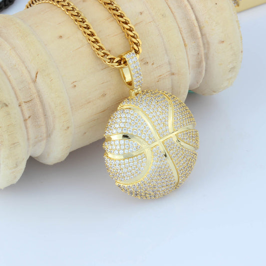 luxury 18k/White Gold Iced Diamond Round Shape Pendants Tripodjewelry