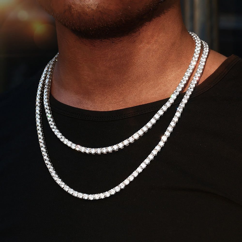 6MM White Gold Plated  Tennis Chain Necklace
