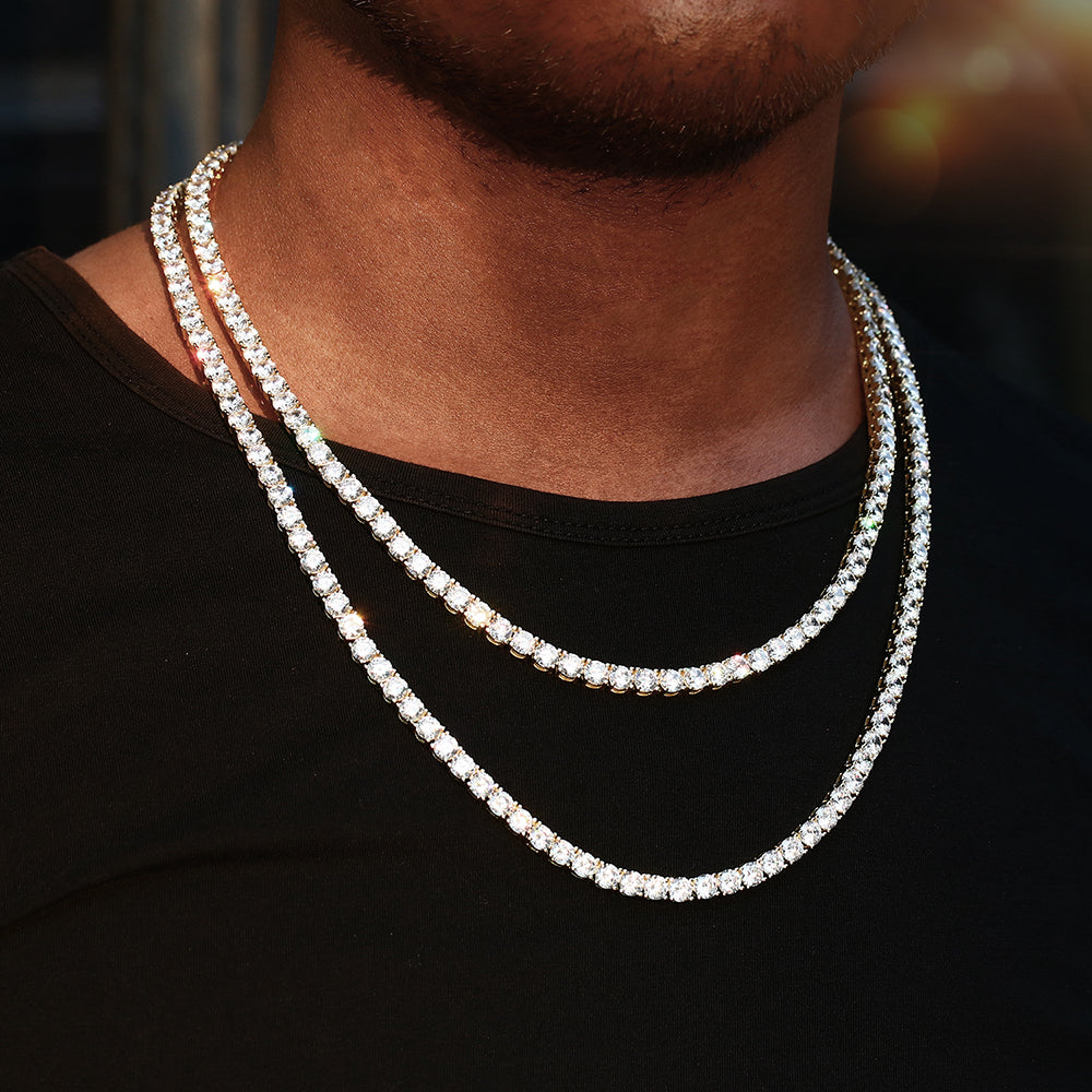 6MM Gold Plated Tennis Chain Necklace