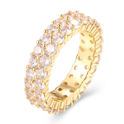 14K Gold Dual Eternity Ring Tripodjewelry