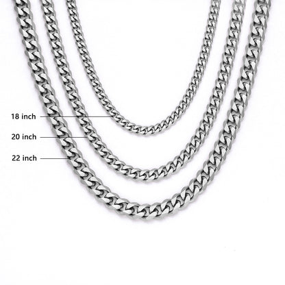 4MM White Gold Miami Micro Cuban Link Chain Necklace
