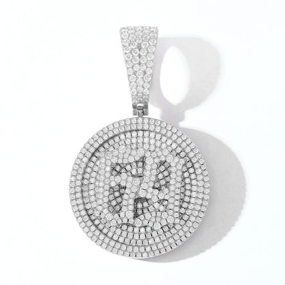 Iced Out 69 Gold Plated 6IX9INE 3D Giant Disc Bling-Bling Pendant