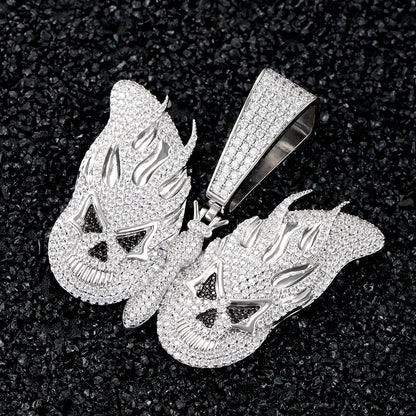 White Gold Iced Evil Butterfly Pendant Tripodjewelry