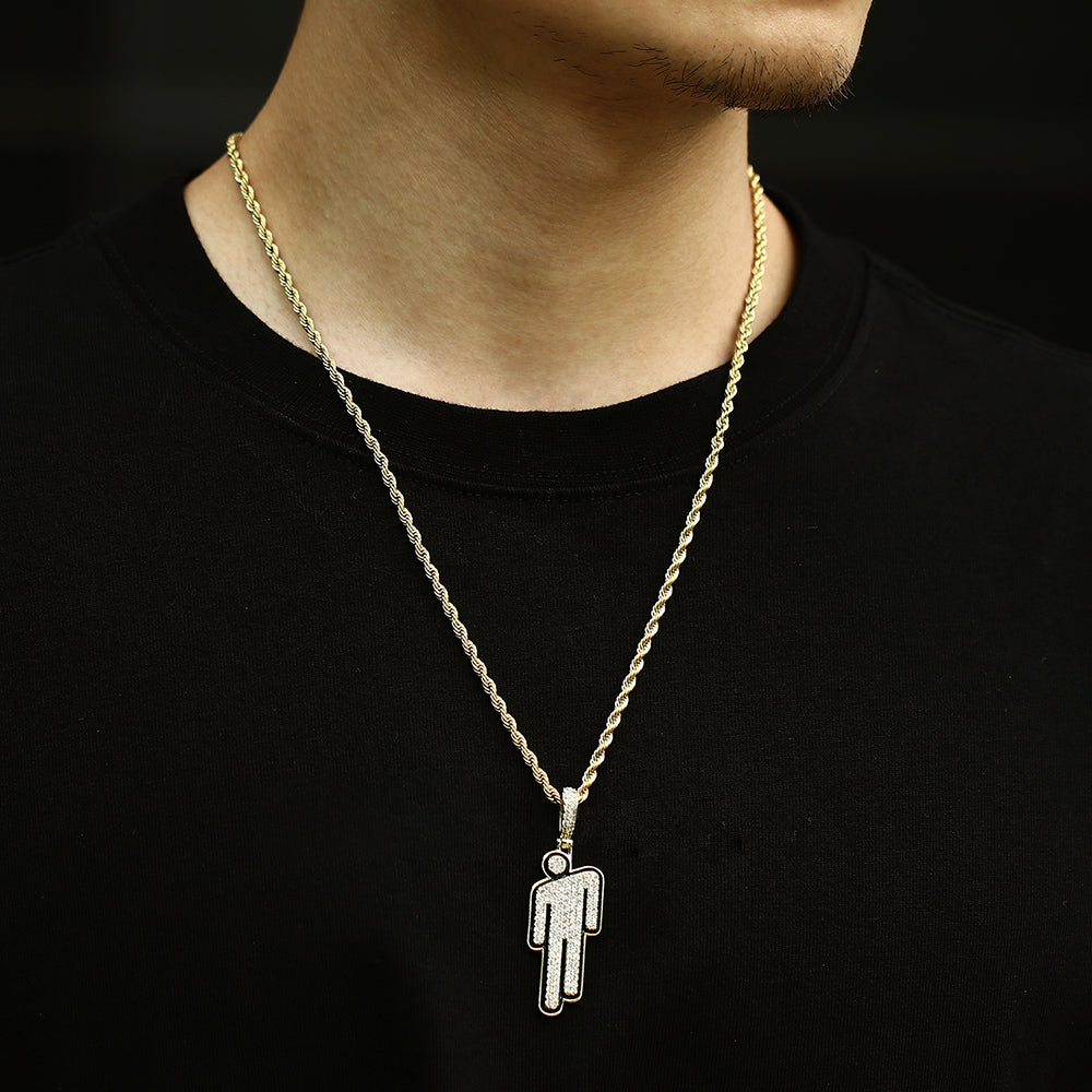 14K Gold Iced Out Villain Pendant Tripodjewelry
