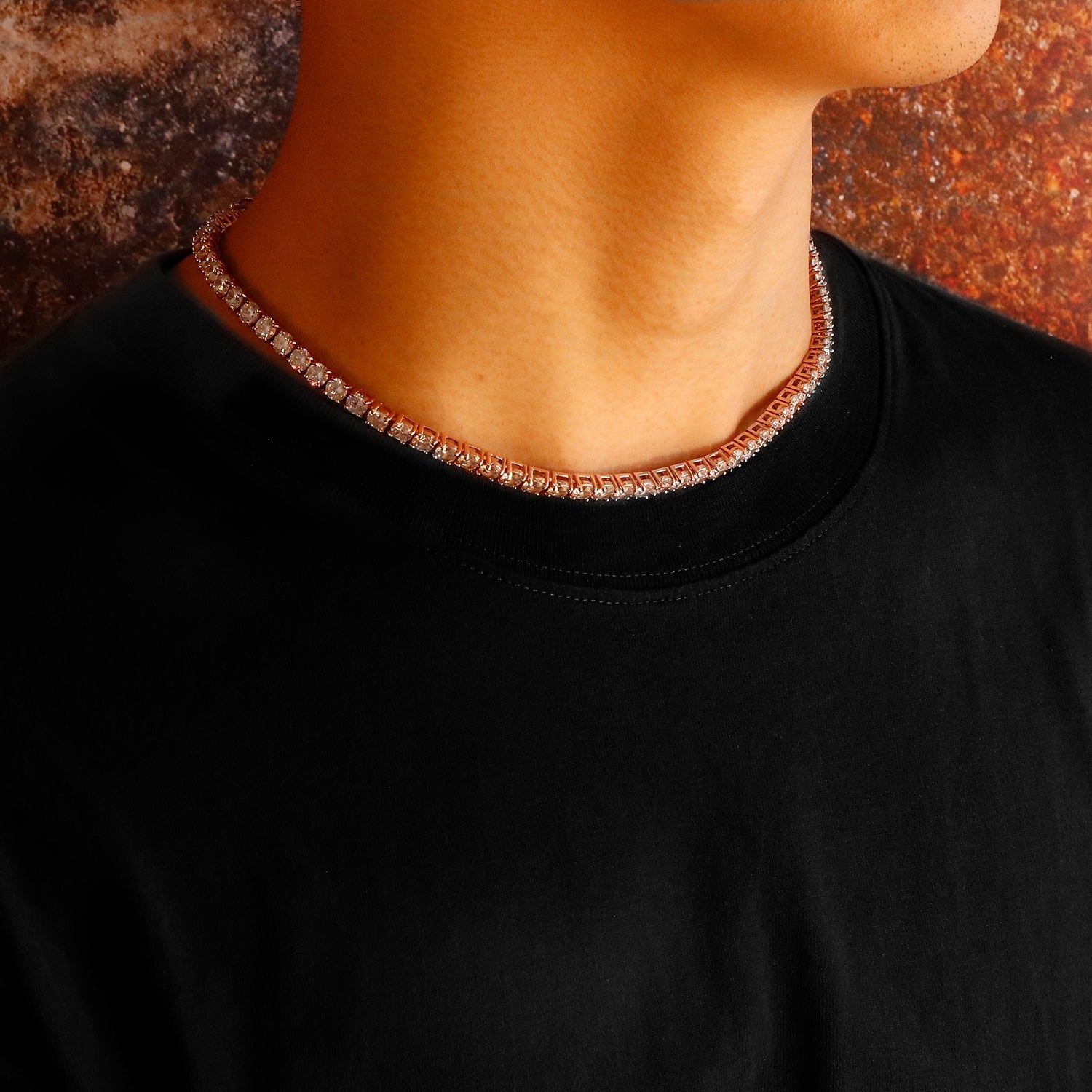 Single Row Diamond Chain Necklace - Gold & Rose Gold & White Gold TRIPOD JEWELRY