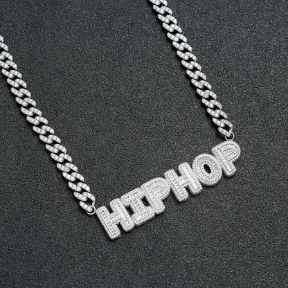 Square Zircon Custom Letter Pendant Necklace Gift For Men 14K Gold Plated TRIPOD JEWELRY