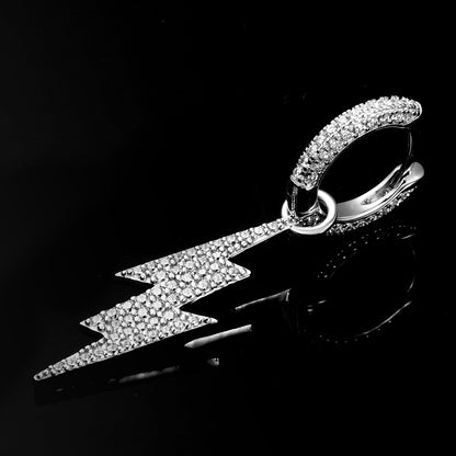 White Gold Iced Out Lightning Earrings Tripodjewelry