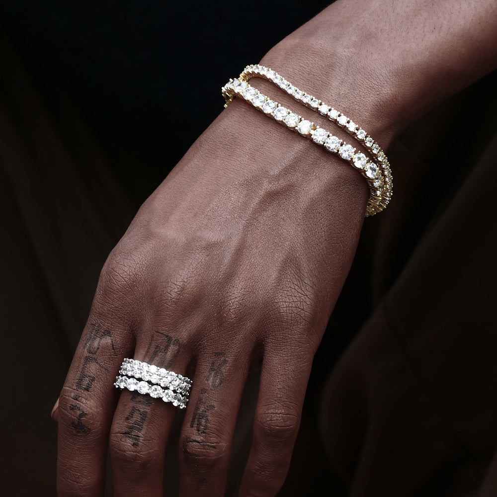 6MM Gold Plated  Tennis Bracelet Tripodjewelry
