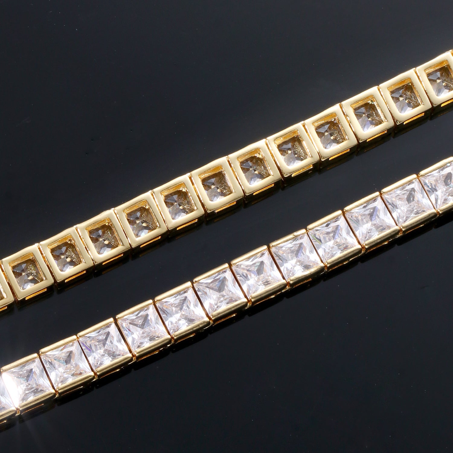 14 / 18K Stainless Steel Zircon Stone Necklace Chain TRIPOD JEWELRY