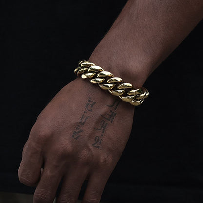18MM 14K Gold Plated Miami Cuban Link Bracelet