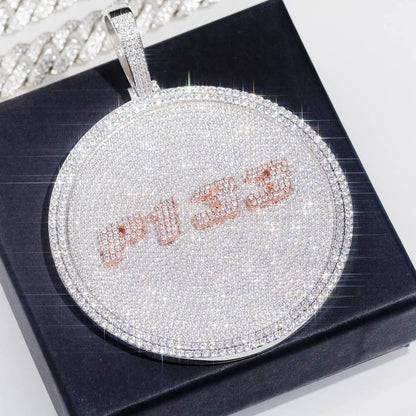 CUSTOM LETTER NECKLACE 3D BIG DISC Pendant