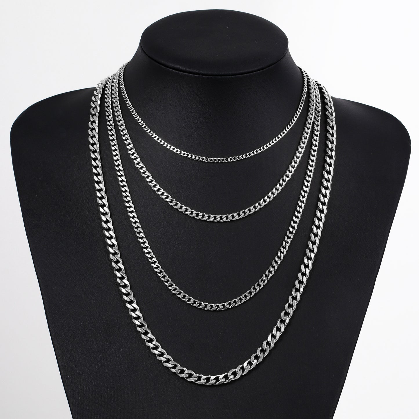 4MM White Gold Miami Micro Cuban Link Chain Necklace