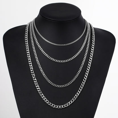 4MM White Gold Miami Micro Cuban Link Chain Necklace