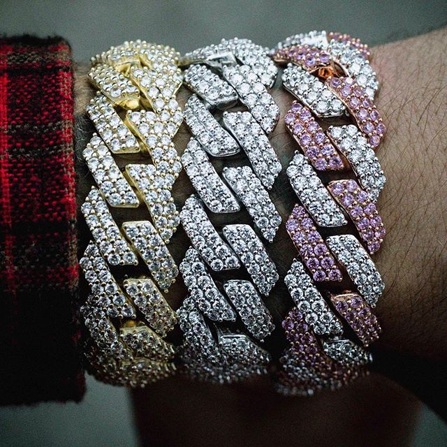 12MM White Gold Plated Iced Out Cuban Link Bracelet