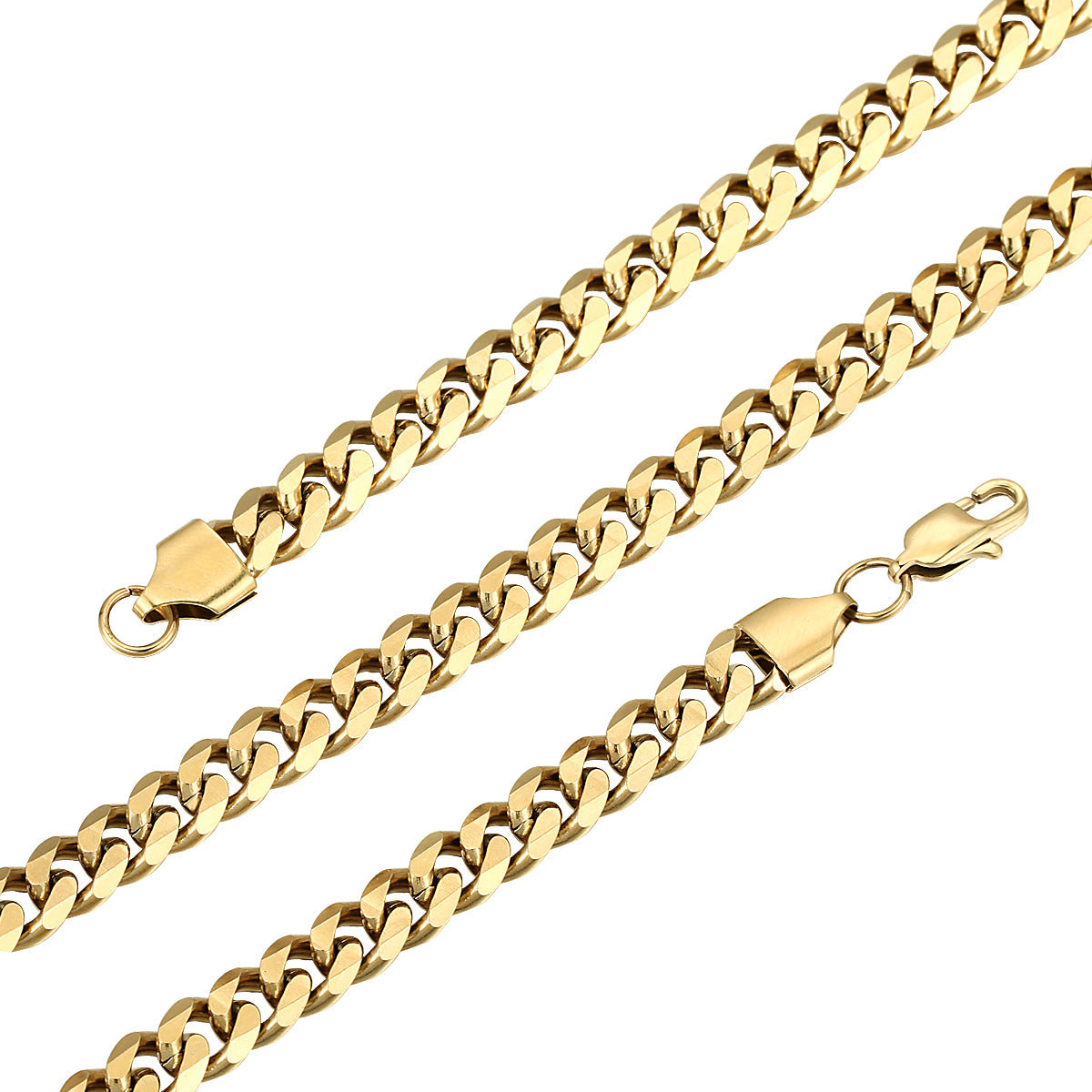 4MM 14K Gold Miami Micro Cuban Link Chain Necklace