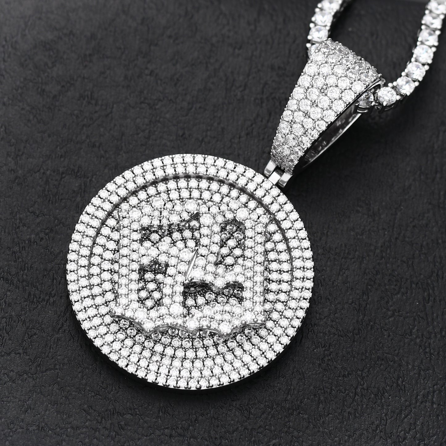 Iced Out 69 Gold Plated 6IX9INE 3D Giant Disc Bling-Bling Pendant