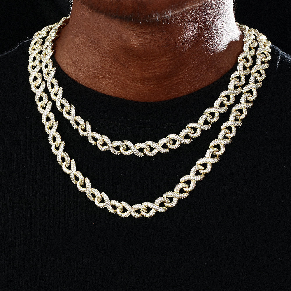 18K Gold Diamond Cuba Chain Necklace TRIPOD JEWELRY