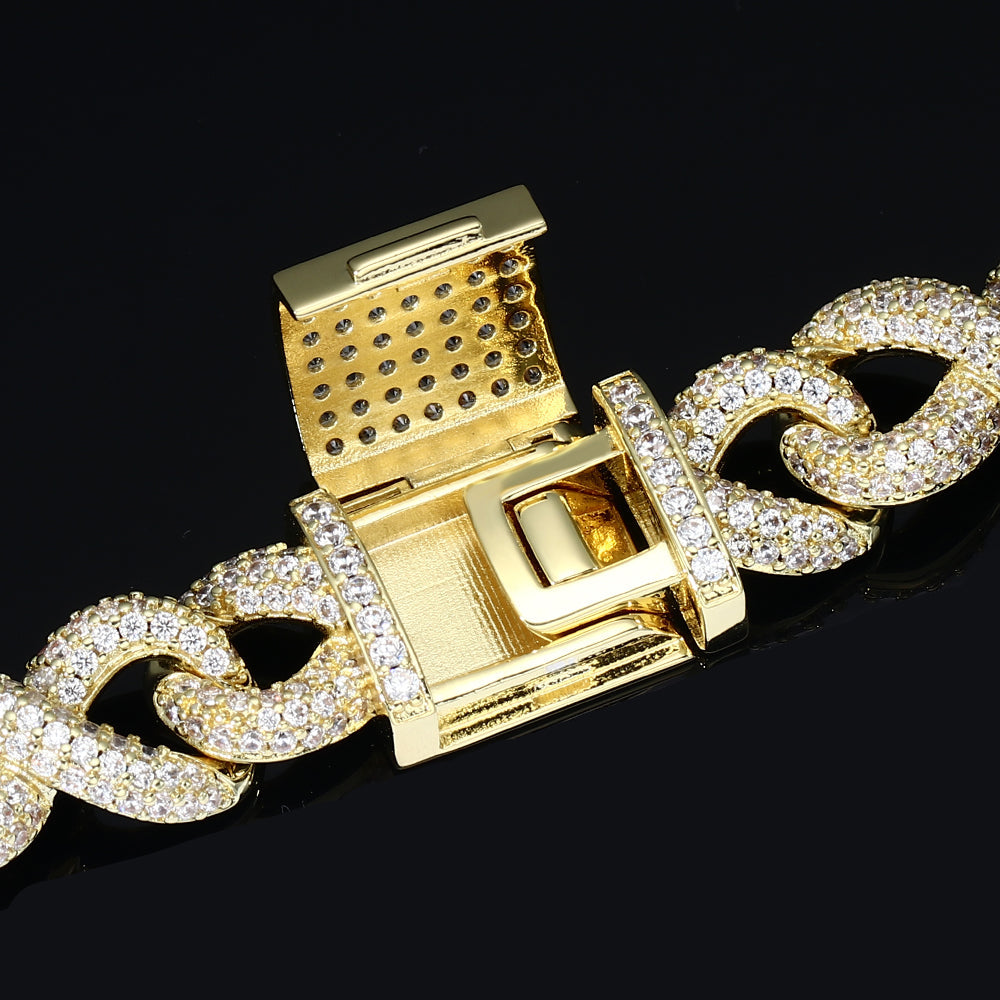 18K Gold Diamond Cuba Chain Necklace TRIPOD JEWELRY