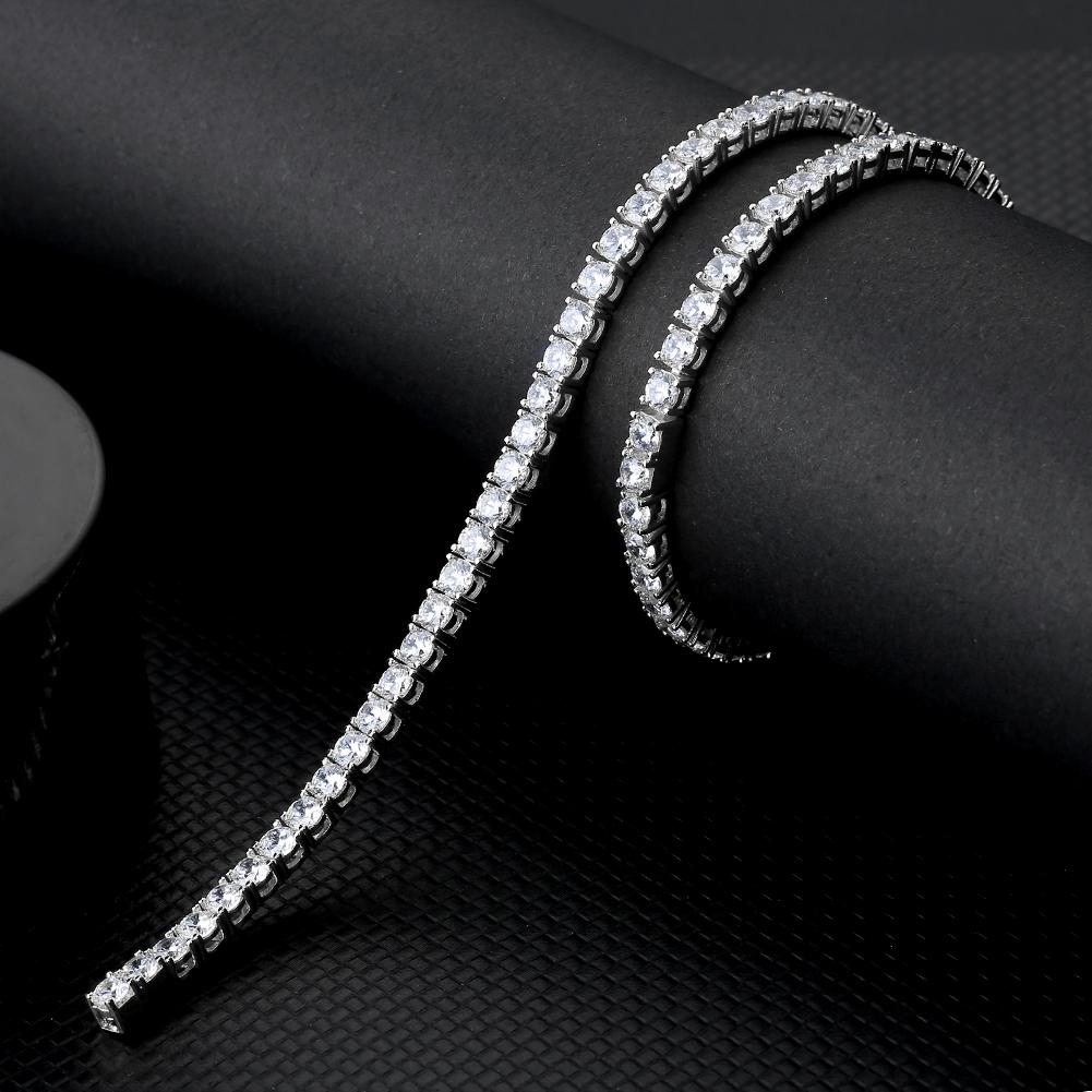 5MM White Gold Plated  Tennis Chain Necklace