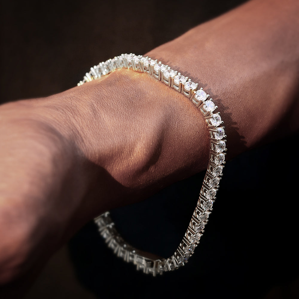 4MM White Gold Plated Tennis Bracelet - Tripodjewelry