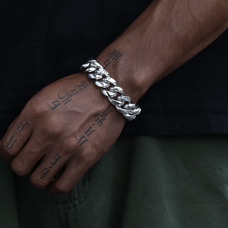 18MM White Gold Plated Miami Cuban Link Bracelet