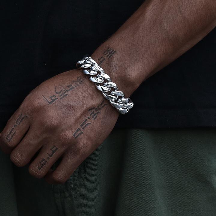 8/10/12/14/16/18MM White Gold Plated Iced Out Clasp Miami Cuban Link Bracelet