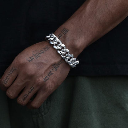 8/10/12/14/16/18MM White Gold Plated Iced Out Clasp Miami Cuban Link Bracelet