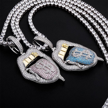 Big Mouth Tongue Dollar Hip Hop Pendant