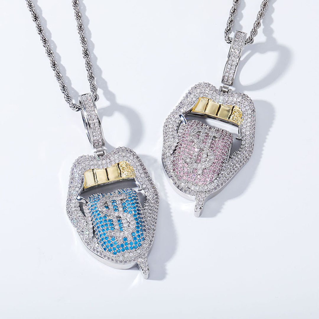 Big Mouth Tongue Dollar Hip Hop Pendant
