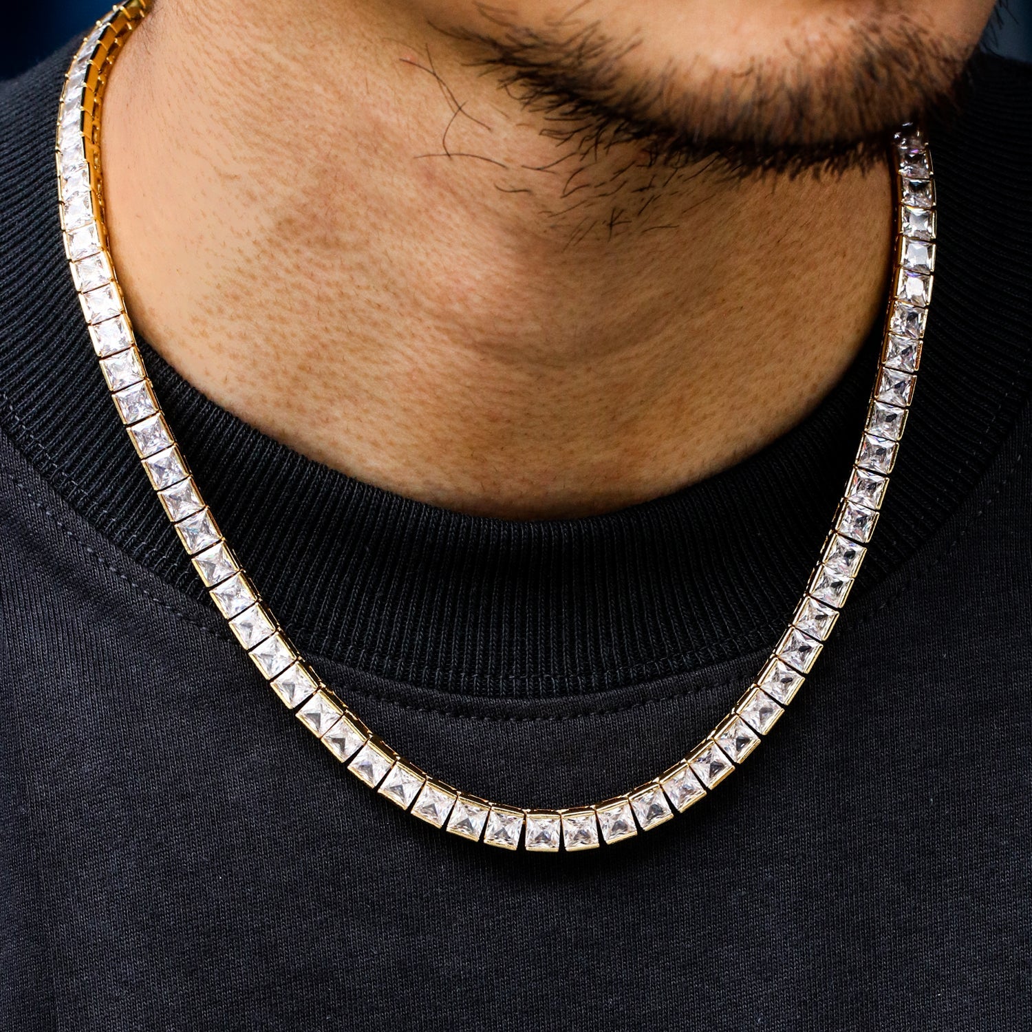 14 / 18K Stainless Steel Zircon Stone Necklace Chain TRIPOD JEWELRY