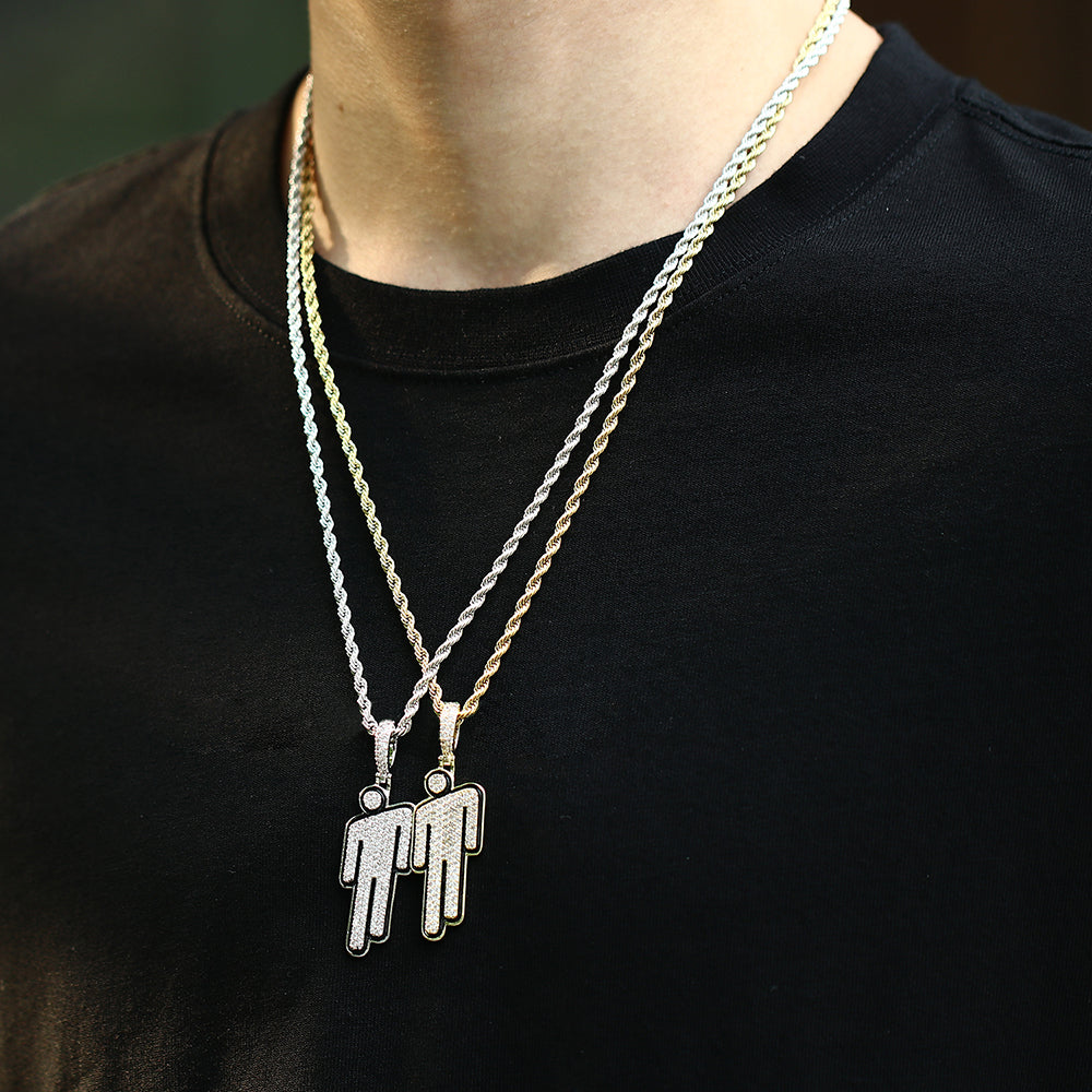 14K Gold Iced Out Villain Pendant Tripodjewelry