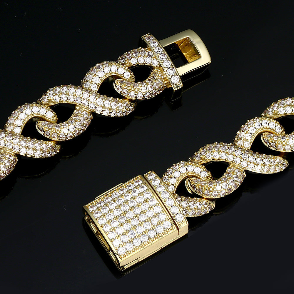 18K Gold Diamond Cuba Chain Necklace TRIPOD JEWELRY