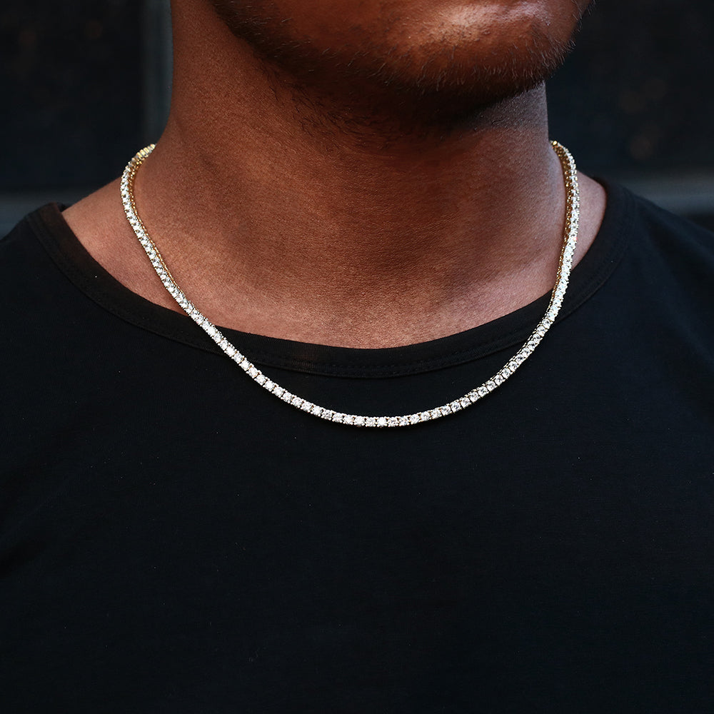 3MM  Gold Plated Tennis Chain Necklace