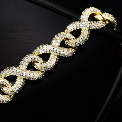18K Gold Diamond Cuba Chain Necklace TRIPOD JEWELRY