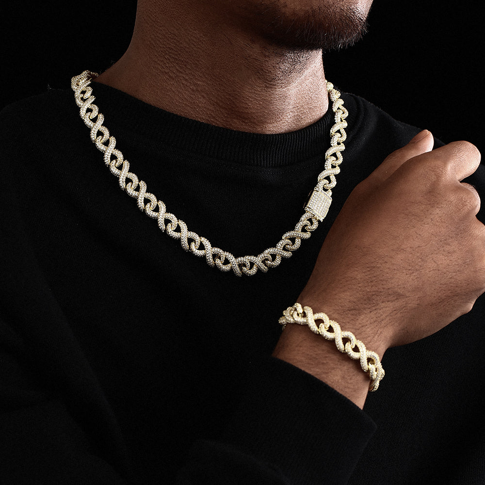 18K Gold Diamond Cuba Chain Necklace TRIPOD JEWELRY
