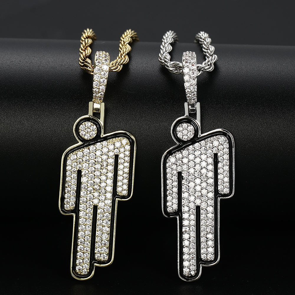 14K Gold Iced Out Villain Pendant Tripodjewelry