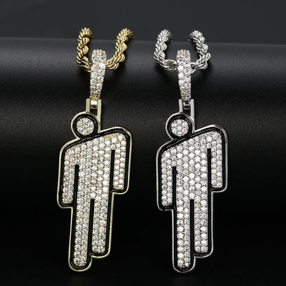 14K Gold Iced Out Villain Pendant Tripodjewelry