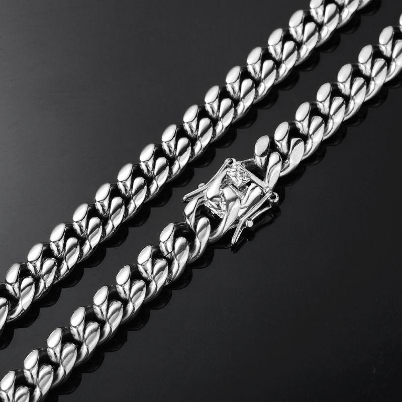 6MM White Gold Plated Miami Cuban Link Chain Necklace