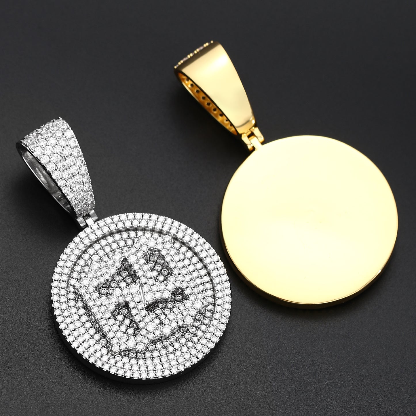 Iced Out 69 Gold Plated 6IX9INE 3D Giant Disc Bling-Bling Pendant
