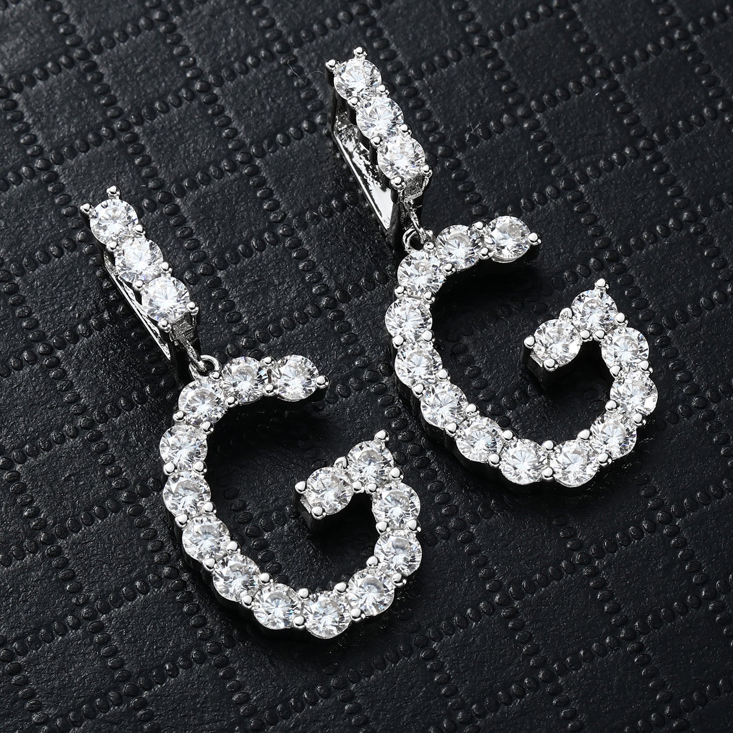 White Gold Personalized  Letter Pendant