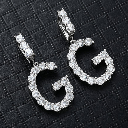 White Gold Personalized  Letter Pendant