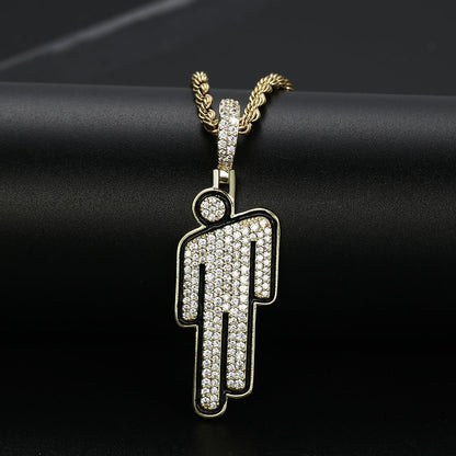 14K Gold Iced Out Villain Pendant Tripodjewelry