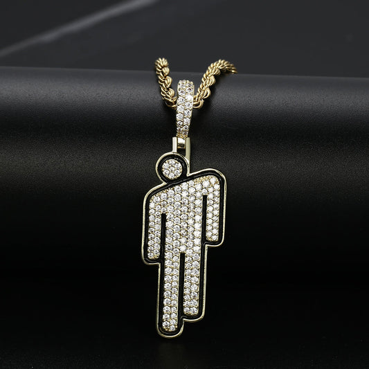 14K Gold Iced Out Villain Pendant Tripodjewelry