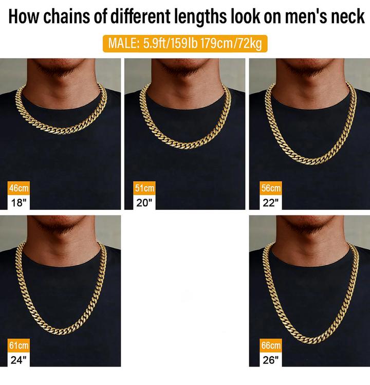 4MM 14K Gold Miami Micro Cuban Link Chain Necklace