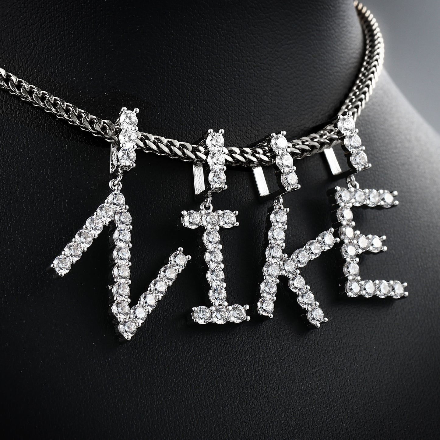 White Gold Personalized  Letter Pendant