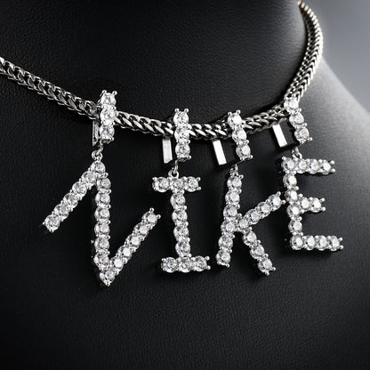 White Gold Personalized  Letter Pendant