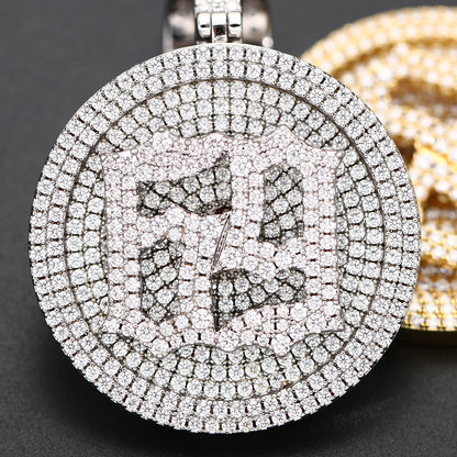 Iced Out 69 Gold Plated 6IX9INE 3D Giant Disc Bling-Bling Pendant